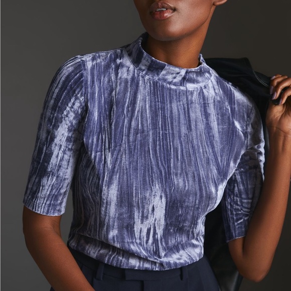 Pilcro Tops - Anthropologie crushed velvet tee. Worn once, excellent condition!